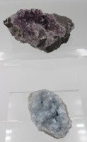 Auktion 361<br>Paar kl. Drusen, Amethyst und Aquamarin, Größte L-13cm