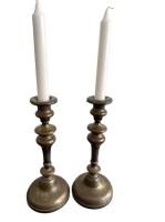 Auktion 361<br>Paar Biedermeier-Leuchter, Kupfer/Messimg