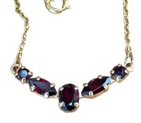 Auktion 361<br>Granat Collier, Gold um 250/1000. sogenanntes Normgold,