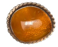 Auktion 361<br>Silbernadel mit Bernstein? 3,5x3 cm, 7 gr