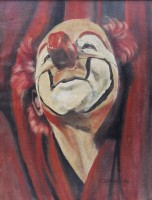 Auktion 361<br>Gebhard 79/1, Portrait eines Clowns, Öl/Leinwand, gerahmt, RG 59,5 x 49,5cm