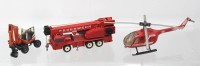 Auktion 361<br>3x Druckguss-Modelle, Siku, Bagger, Kranwagen und Hubschrauber,  bespielte Erhatlungen, Kranwagen H-6cm L-17cm