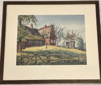 Auktion 361 / Los 4064 <br>Frido Kleine "Bauernhaus bei Bremerhaven" Aquarell, ger/Glas, RG 55xd46 cm