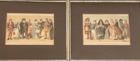 Auktion 361 / Los 5031 <br>2x Grafiken mit Kostümen des 16-18 Jhd., ger/Glas, RG 329x34 cm