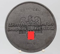 Auktion 361 / Los 7036 <br>gr. WHW Medaille, Pommern, Gusseisen, ca. D-18cm, original?