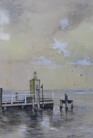 Auktion 361 / Los 4077 <br>unleser.signiert, betitelt "Die alte Liebe", Aquarell, ger./Glas, RG 40 x 31cm