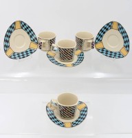 Auktion 361<br>4 x Tassen mit U.T., Rosenthal, Serie Flash, Entw. Dorothe Hafner, Tassen H-5,5cm