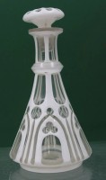 Auktion 361<br>kl. Karaffe, Jungendstil, Überfangglas, kl. Chip, ca. H-18cm