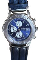 Auktion 361 / Los 2093 <br>Quartz Herrenarmbanduhr  "Ronson" Tragespuren, beide Lederband-Hälften lose, nicht überprüft