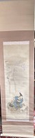 Auktion 361 / Los 15540 <br>grosses japan. Rollbild, Meiji Zeit, Samuraidarstellung, in orig. Holzkasten, 186x48 cm