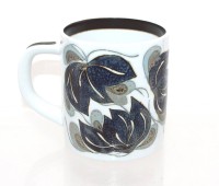 Auktion 362 / Los 9001 <br>Jahresbecher, Royal Copenhagen Fajance, 1979, Boden mit Silberplatte, ca. H-11,5cm