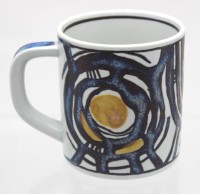 Auktion 362 / Los 9002 <br>Jahresbecher, Royal Copenhagen Fajance, 1979, Boden mit Silberplatte, ca. H-11,5cm