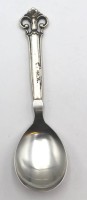 Auktion 362 / Los 11002 <br>gr. Gemüselöffel, Silbergriff, Dänemark 1943, ca. L-21,5cm