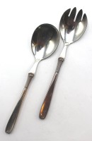 Auktion 362 / Los 11015 <br>Salatbesteck, Sorensen, Sterlinggriffe, ca. L-18cm