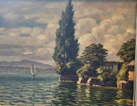 Los 4004 <br>Oskar NUSSIO (1899-1976)  1936 "Seelandschaft in der Schweiz" &Ouml;l/Leinen, ca. 40x50 cm,  gerahmt, RG 45x53 cm