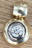 Auktion 362<br>Goldanhänger-585- mit Diamant, ca. 0,40 ct, 5,4 gr.