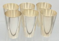 Los 11050 <br>6x versilberte Becher "WMF" Neusilber, je 0,35 L., H-12 cm