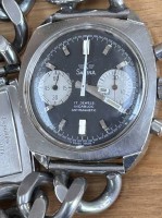 Auktion 362<br>mechan. HAU "Sabina" Swiss, Handaufzug, Chronographe,  Expandro Stahl-Armband W-Germany, Werk steht