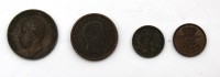 Auktion 362<br>4x antike Münzen, Oere, ab 1842