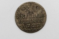 Auktion 362<br>antike Münze, Norwegen 12 Skilling 1722 Friedrich IV. 1699-1730