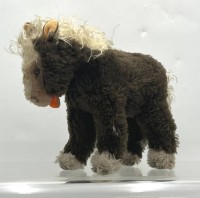 Auktion 372<br>Steiff Pony, nur Knopf, H-19 cm, L-ca. 28 cm, 50/60-er Jahre, bespielte Erhaltung
