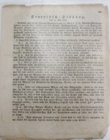 Auktion 362 / Los 3008 <br>Feuerlösch-Ordnung von 1808, Altersspuren