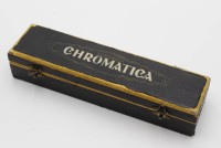 Auktion 362 / Los 16007 <br>Mundharmonika, M. Spranger Superior Chromatica, in orig. Etui dieses mit Läsuren