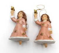 Auktion 362 / Los 9013 <br>2 Weihnachtsschmuck, Engel it Stern, je ca. L-8cm