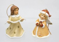 Auktion 362 / Los 9014 <br>2x Weihnachtsglocken, Goebel, 2003, bemalt, Baumbehang, ca. H-7cm
