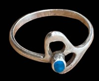 Auktion 362 / Los 1048 <br>Silberring-925- mit kl. blauen Stein, RG 59, 2,4 gr