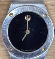 Auktion 362<br>Zenith Museum Colection Uhr Stahl Gold Referenz 59.0010.105 und Widmung "Für 25 J. Treue" Saphirglas, orig. Stah/Gold Band, Tragespuren, D-2,6 cm