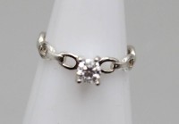 Auktion 362<br>925er Silber-Ring mit Moissanite 0,35ct, 1,2gr., RG 48/49