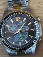Auktion 362<br>Qaurtz HAU "Meister Anker" Chronograph, Jubiläumsmarke 50 Jahre. Radio Controlled, Solar Drive, einiges blinkt, nicht überprüft, guter Zustand, D-4,5 cm