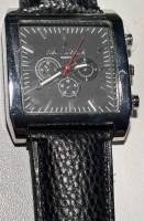 Auktion 362<br>Quartz HAU "Daniel Hechter" pour Atlas for men, Lederband, neuwertig, NG, vorne und hinten noch orig. Folie