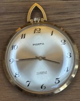 Auktion 362<br>mechan. Frackuhr "Porta" 17 Jewels, Double, Werk läuft