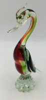 Auktion 362 / Los 10016 <br>hohe Murano Gans, orig. Etikette, 3 färbig, H-32 cm