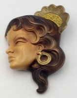 Los 15030 <br>Vintage  Wandmaske , Fisch-Marke, wohl Ton, H-30 cm, B-20 cm