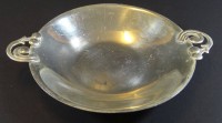 Auktion 337 / Los 11080 <br>kl. Silberschale, Made in Denmark, unleserl. bezeichnet ... Jens..?, 166 gr., D-20 cm