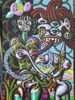 Los 4024 <br>Dieter C.,G&uuml;nther, 1994(1936-2025) gr. abstraktes Gem&auml;lde, &Ouml;l/Leinen, 100x70 cm, verso signiert/datiert,