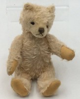 Los 12042 <br>vintage Teddy, hart gestopft, blond, H-16 cm