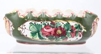 Auktion 362 / Los 9053 <br>ovale Schale mit floraler Bemalung, wohl Italien, ca. H-10,5cm B-28cm