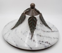 Los 16026 <br>Deckenlampe, Fibo, marmorierter Milchglasschirm, H-30cm D-48cm