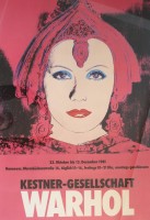 Auktion 362 / Los 5013 <br>Andy Warhol (1928-1987), Greta Garbo, 1981, Kestner-Gesellschaft Hannover, Original Vintage Poster, ger./Glas, RG 120 x 85cm  Poster 84 x 59cm, Versand nur ohne Rahmen möglich.