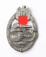 Auktion 362 / Los 7017 <br>Panzerkampfabzeichen, verso Hersteller, 3. Reich ?