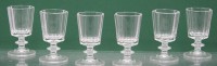 Auktion 362 / Los 10046 <br>6x  Schnapsgläser, Pressglas, älter, je ca. H-9cm