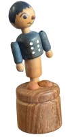 Auktion 362 / Los 14520 <br>Druckfigur, Etikett Seiffener Handarbeit,  älter, H-8 cm