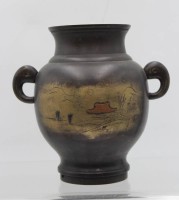 Auktion 362 / Los 15519 <br>Vase, Bronze, Vietnam, wohl 60/70er Jahre, ca. H-19cm