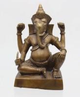 Auktion 365<br>Bronze, Ganesha, wohl um 1950/60, ca. H-15,3cm B-10cm