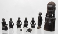 Auktion 362 / Los 15115 <br>Konvolut afrikanischer Figuren, Holz, Größte H-21cm