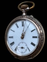 Auktion 363 / Los 2006 <br>mechan. HTU in Silbergehäuse-800- , Werk läuft, D-4,5 cm